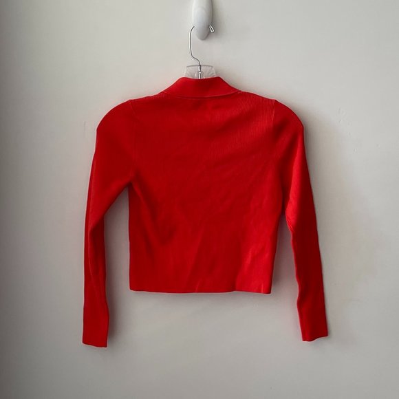 Sandro Paris Cropped Cardigan with Shirt Collar - Picture 3 of 11